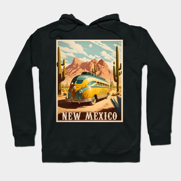 New Mexico Caravan Vintage Travel Art Poster Hoodie by OldTravelArt